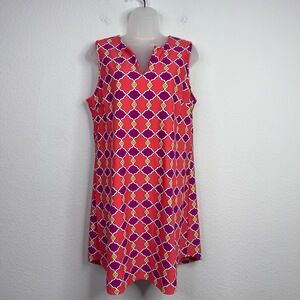 Jude Connally Dress Women XL Colorful Geometric Sheath Career Work Office Preppy